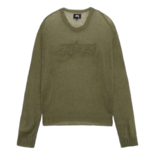 Stussy Loose Knit Logo Sweater 'Cypress'