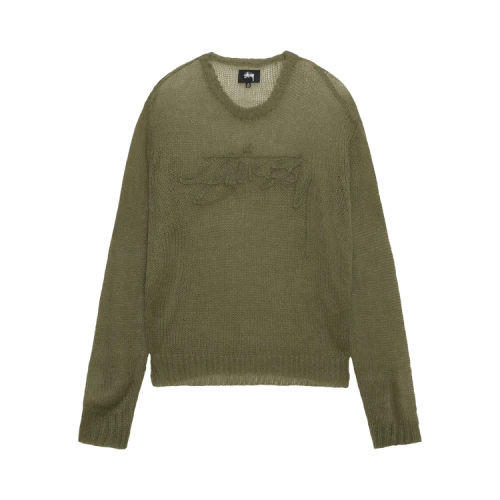 Stussy Loose Knit Logo Sweater 'Cypress'