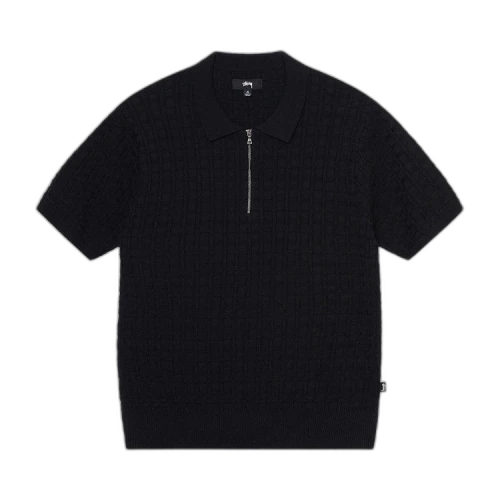 Stussy Half Zip Polo Sweater Black