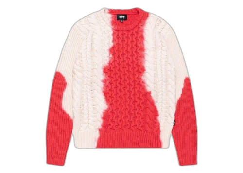 Stussy Tie Dye Fisherman Sweater Red