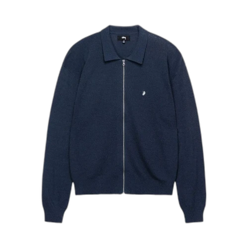 Stussy Light Weight Long-Sleeve Zip Polo 'Navy'