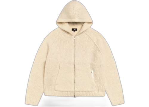 Stussy Chunky Knit Zip Hoodie Ivory