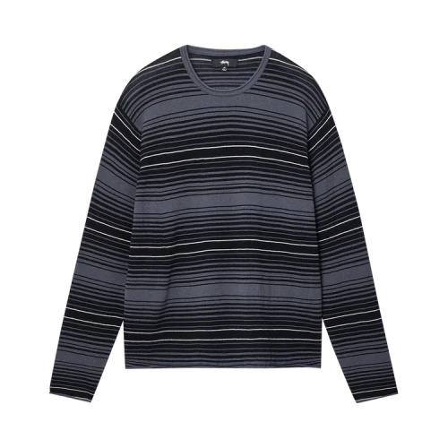 Stussy Horizontal Stripe Sweater 'Charcoal'