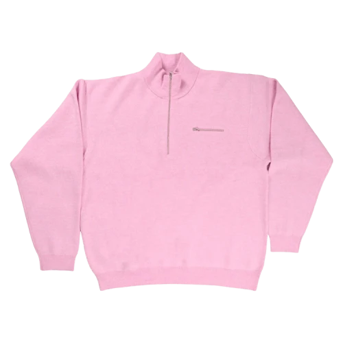 Stussy Half Zip Mock Neck Sweater Pink
