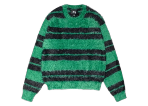 Stussy Hairy Stripe Crew Sweater Black/Green