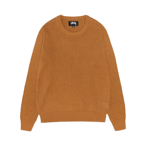 Stussy Surfman Icon Cotton Linen Crew Brown