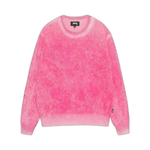 Stussy Faded Cotton Knit Crew Pink