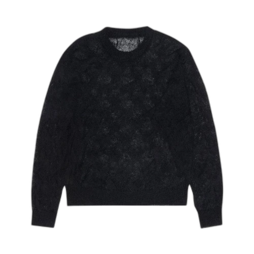 Stussy Loose Knit Cross Cable Sweater Black