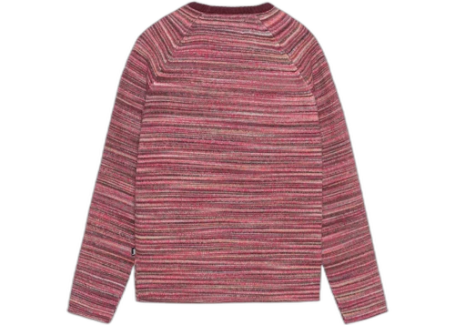 Stussy Textured Knit Contrast Collar Crew Red Multi