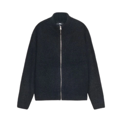 Stussy Full Zip Brushed Merino Sweater Black