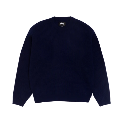 Stussy Waffle Cashmere Sweater 'Deep Navy'