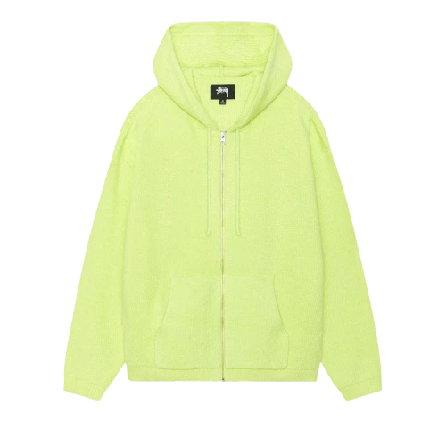 Stussy Hooded Zip Sweater 'Faded Lime'