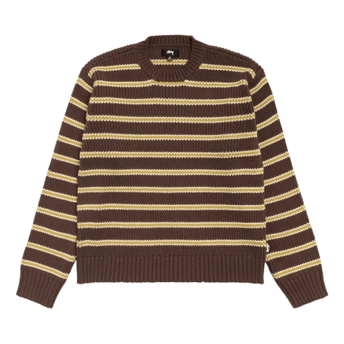 Stussy Stripe Knit Crew 'Forest'