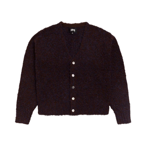 Stussy Textured Cardigan 'Navy Brown'