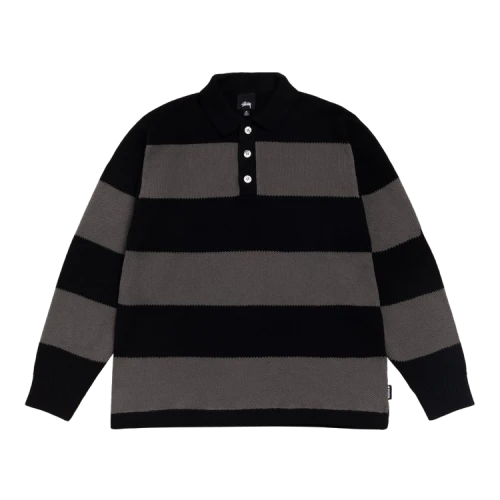 Stussy Pique Knit Stripe Rugby 'Black'