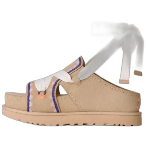 UGG Golden Family Glitter Gold One Strap Sandals Women's Sand
