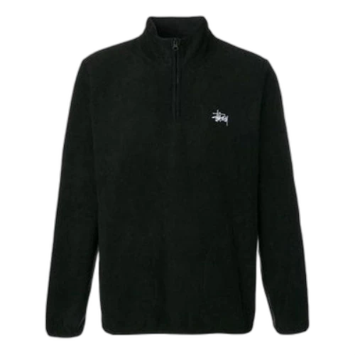 Stussy Unisex High Neck Zip Sweatshirt Black