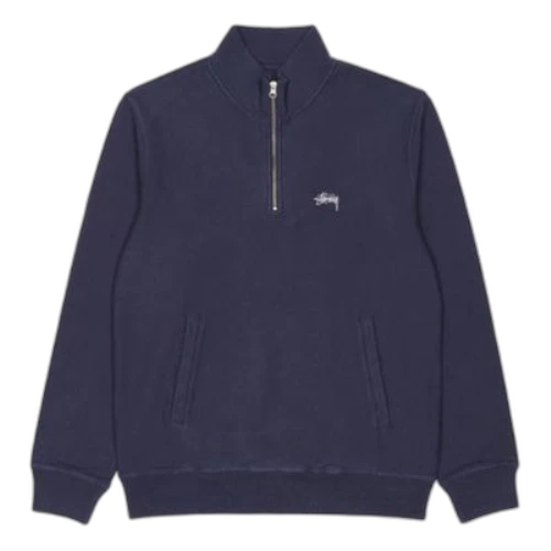 Stussy Casual Alphabet Embroidered Fleece Lined Navy Blue