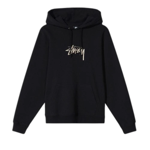 Stussy Stock Logo Applique Hoodie 'Black'