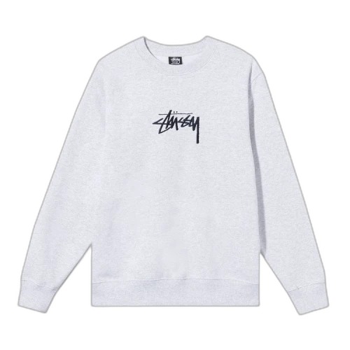Stussy Stock Applique Crew 'Ash Heather'
