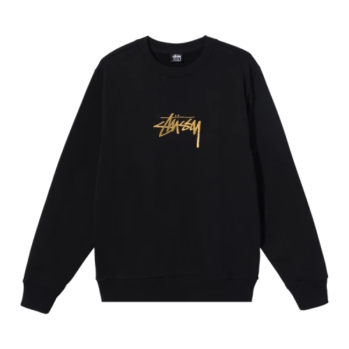Stussy Stock Applique Crew 'Black'