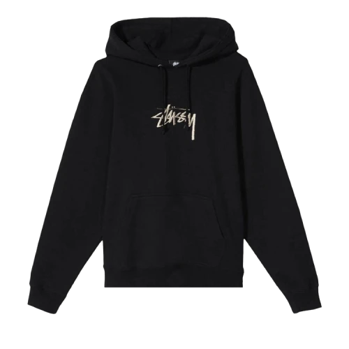 Stussy Stock Logo Appliqué Hoodie 'Black'