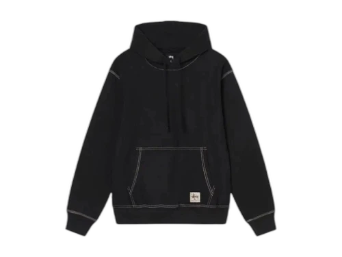 Stussy Contrast Stitch Label Hoodie Black