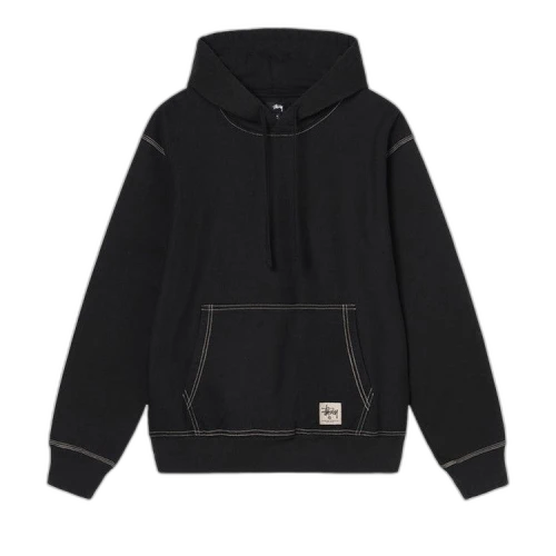 Stussy Contrast Stitch Label Hoodie Black