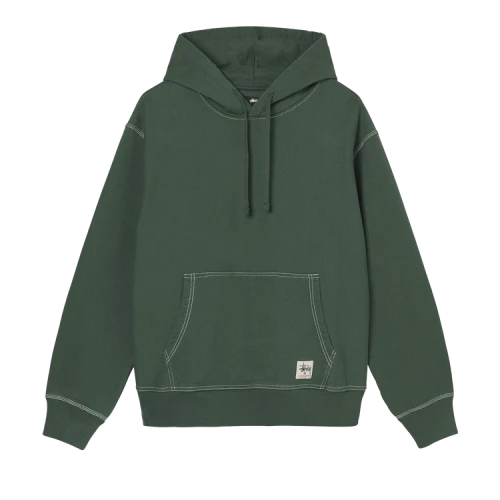 Stussy Contrast Stitch Label Hood 'Forest'