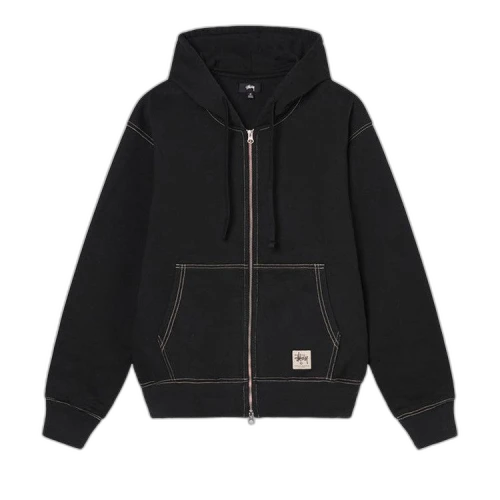 Stussy Double Face Label Zip Hoodie Black