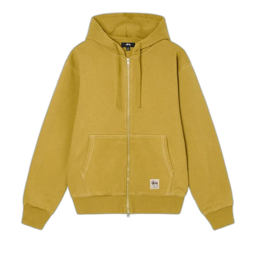 Stussy Double Face Label Zip Hoodie Gold
