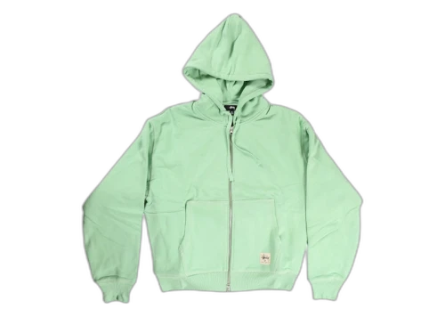 Stussy Double Face Label Zip Hoodie Zephyr Green