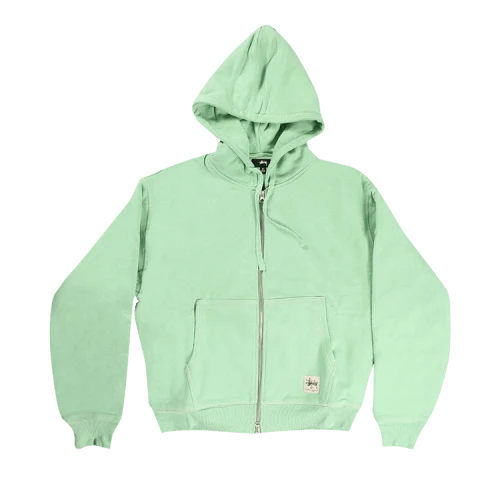 Stussy Double Face Label Zip Hoodie 'Zephyr Green'