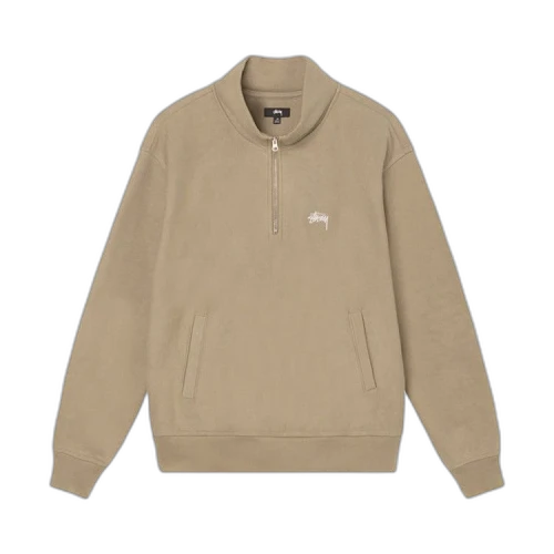 Stussy Overdyed Stock Logo Mock Khaki