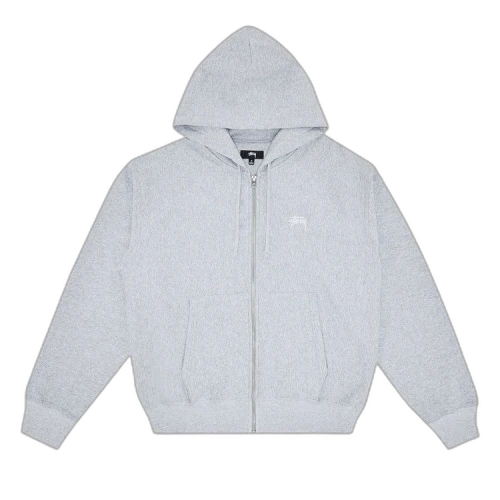 Stussy Stock Logo Zip Hood 'Grey Heather'