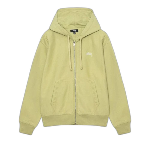 Stussy Stock Logo Zip Hoodie Pale Green