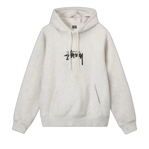Stussy Stock Logo Appliqué Hood 'Ash Heather'