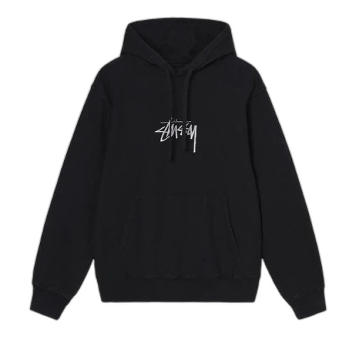 Stussy Stock Logo Fleece Hoodie Black