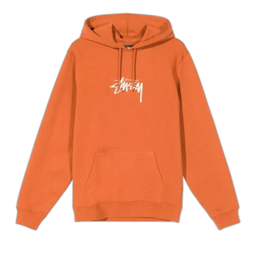 Stussy Stock Logo Appliqué Hoodie 'Tangerine'