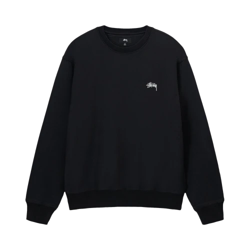 Stussy Overdyed Stock Logo Crew 'Black'