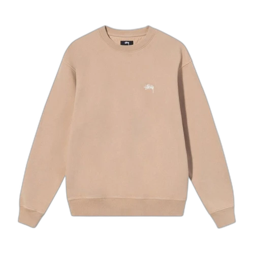 Stussy Overdyed Stock Logo Crewneck Tan