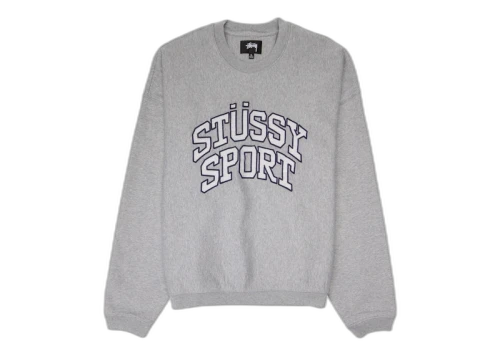 Stussy Relaxed Oversized Stussy Sport Graphic Crew Grey Heather