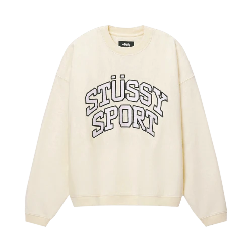 Stussy Sport Relaxed Oversized Crew Ivory