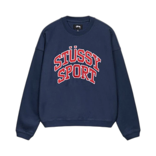Stussy Relaxed Oversized Stussy Sport Graphic Crew Navy