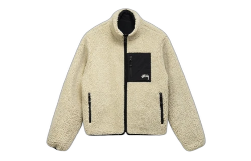 Stussy 8 Ball Sherpa Reversible Jacket 'Beige'