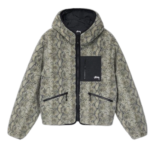 Stussy Snake Jacquard Sherpa Jacket 'Grey'
