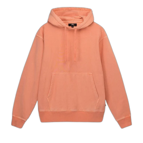 Stussy Pigment Dyed Fleece Hoodie Coral