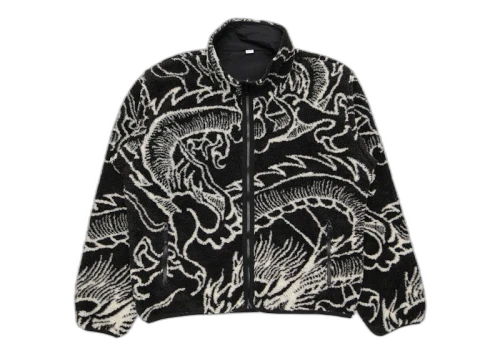 Stussy Dragon Sherpa Jacket Black
