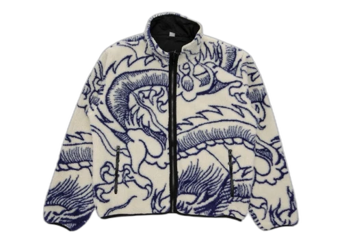 Stussy Dragon Sherpa Jacket Natural
