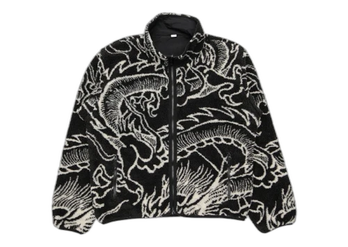 Stussy Dragon Sherpa Jacket Black